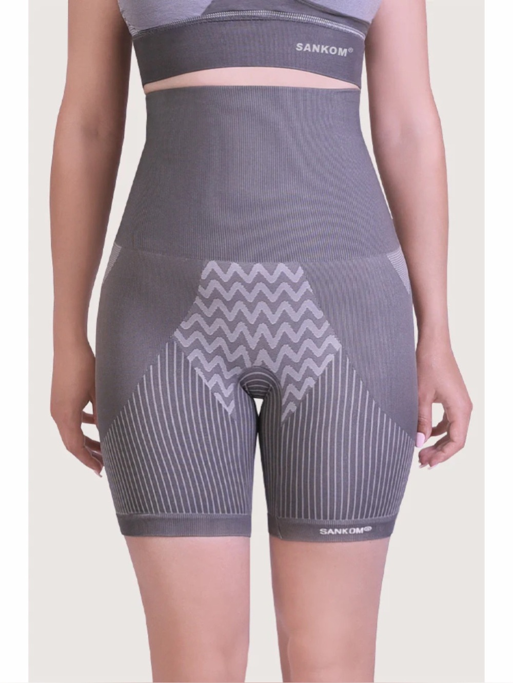 Sankom Bamboo Slimming Shaper Size L/XL Gray Thigh High Waist Shapewear